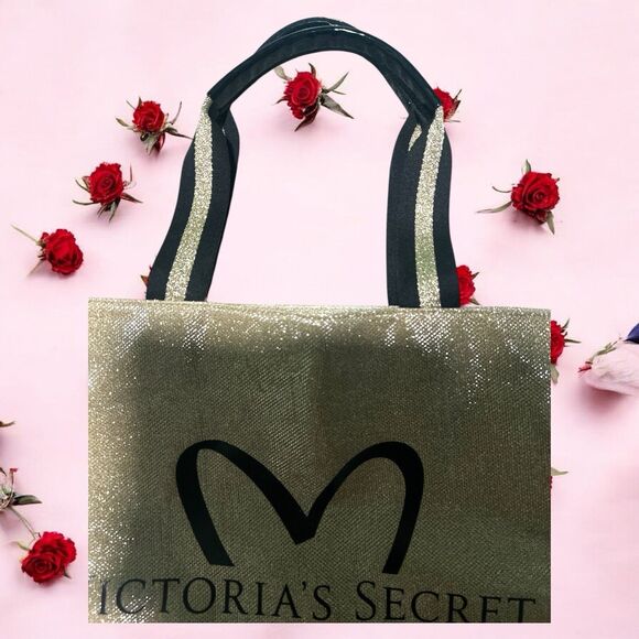 Victoria’s Secret Gold Glitter Tote Bag 2017 Fashion Show Limited Edition - Picture 3 of 4
